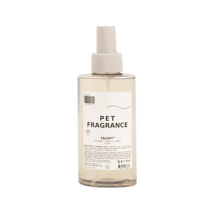 DedCool Pet Fragrance (01 Taunt, 8.5 fl oz), Pet Deodorizer Perfume, Luxury Fragrance Long Lasting Indoor Odor Eliminator, Grooming Spray for All Cats, Dogs & Puppies, Clean, Non-Toxic