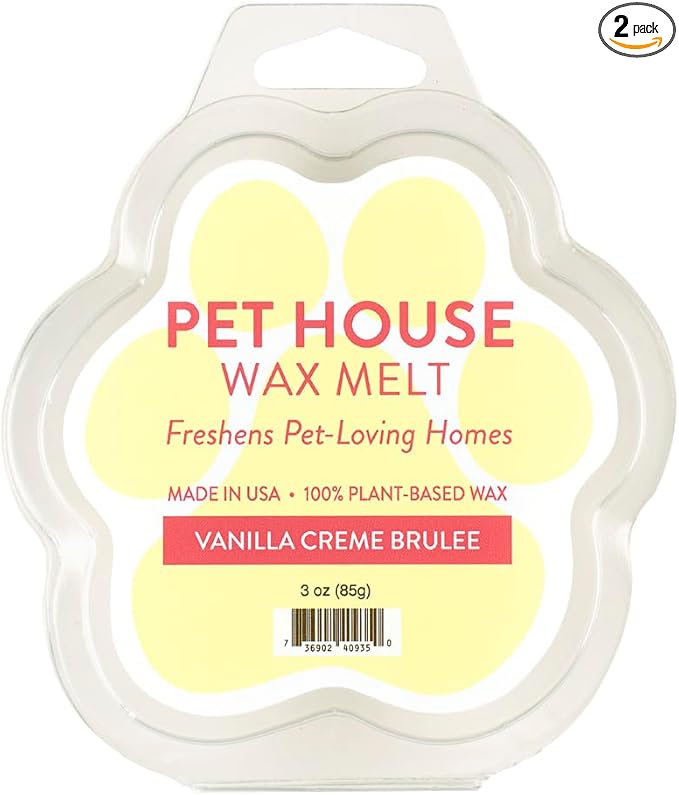 One Fur All 100% Natural Soy Wax Melts in 20+ Fragrances, Pack of 2 - Long Lasting Pet Odor Eliminating Wax Melts, Non-Toxic, Made in USA (Vanilla Creme Brulee)