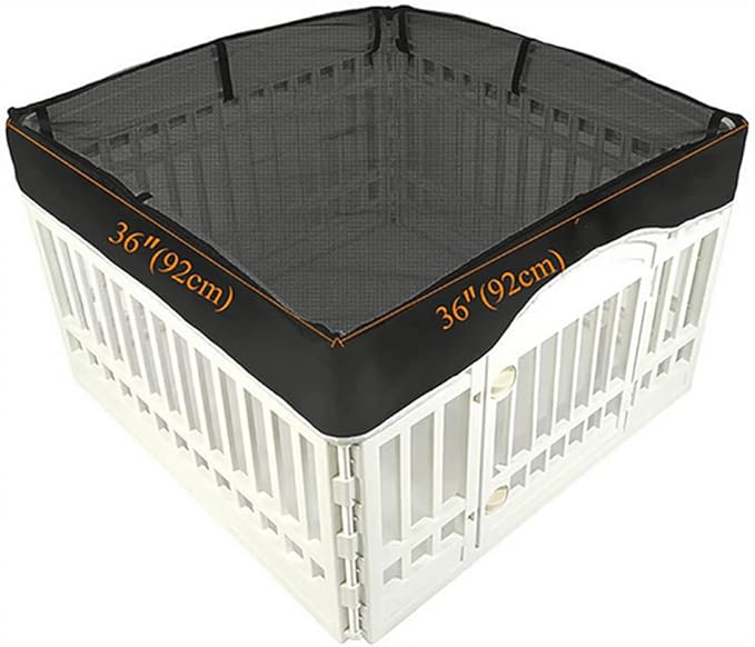 Dog Playpen Pet Playpen Mesh Fabric Top Cover- Sun Protection,Pet Cover for Dog Playpen for Indoor/Outdoor Use, 36" *36”
