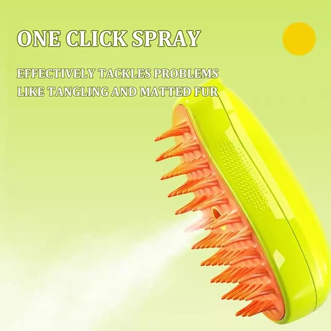 Cat Steam Brush,Cat Dog Pet Spray Massaging Comb One Button Spray, Flyaway Hair Prevention, Gentle on Skin, Massages and Cleanses. Enhance Inner Softness