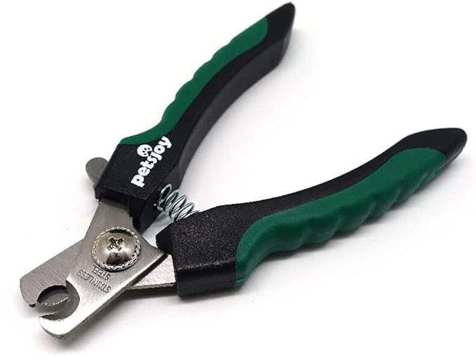 PetsJoy Pet Nail Clipper with Protective Guard to Avoid Over-Cutting, Toenail Trimmer with Razor Sharp Stainless Steel Blades and Anti-Slip Handle, Size:M, for Small to Medium Pets