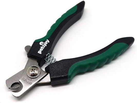 PetsJoy Pet Nail Clipper with Protective Guard to Avoid Over-Cutting, Toenail Trimmer with Razor Sharp Stainless Steel Blades and Anti-Slip Handle, Size:M, for Small to Medium Pets