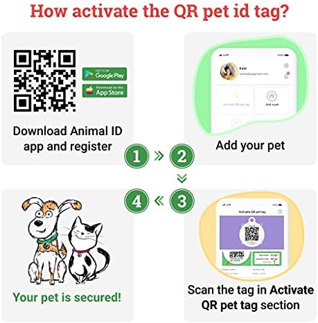 QR Code Pet Tag Service Dog ID - ESA - Emotional Support Service Dog Name Tags (Service Dog, S)