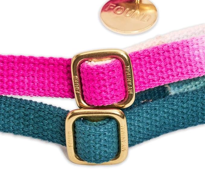 FOUND MY ANIMAL - The Original Jolie Webbing Cotton Cat & Dog Harness (Small) - Hand Dyed & Crafted Dog Harness - Adjustable, Pet Harness with Solid Brass Rings & Buckle Dog Training Harness