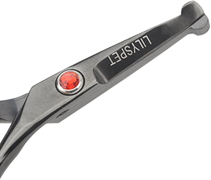 LILYS PET 5.0" Right-Handed Round-Tip Pet Grooming Scissors, Stainless Steel Small Ball Tip for Nose, Ear, Face, Paw Hair for Dogs and Cats