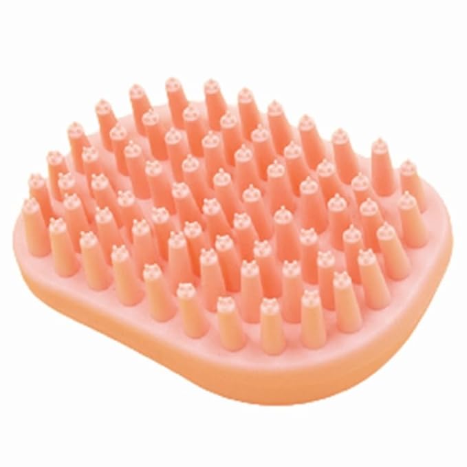 Soft Silicone Bristles Massage Grooming Brush for Dogs and Cats Soft Pet Shampoo Brush for Shedding Hair Pet Bathing Tool (Pink)