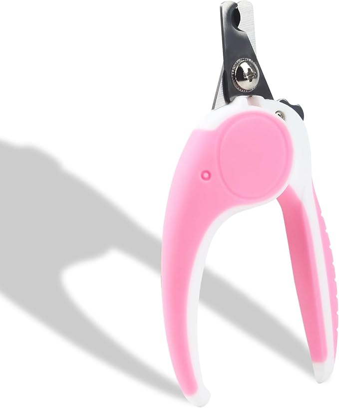 Pet Nail Clippers, Dog Nail Trimmers with Safety Guard to Avoid Excessive Cutting Nails, Dog Grooming Clippers has a Variety of Colors Suitable for Dogs, Cats and Other Pets(Pink)