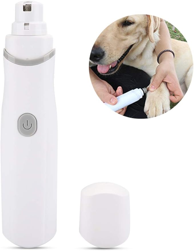 Zerodis Pet Claws Nail Grinder, Electric Battery Operated Pet Nail Trimmer Clippers Portable Dog Grooming Grinding Tool for Pet Dogs Cats (Grey)