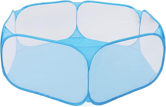 Small Pet Cage Tent, Easy Access Foldable Interactive Small Animal Playpen for Pets (Blue)