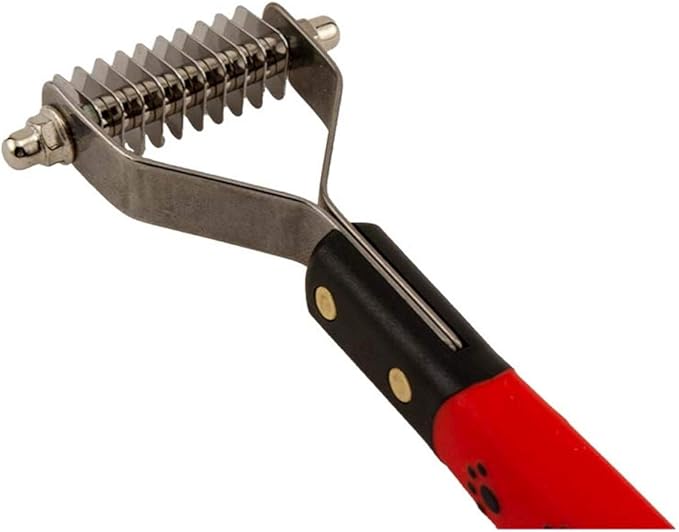 Ryan's Pet Supplies Paw Brothers 10 Blade Medium Dematting Undercoat Rake for Dogs and Cats, Professional Grade, Dog Shedding Brush, Stainless Steel Blades, Rounded Gentle Teeth