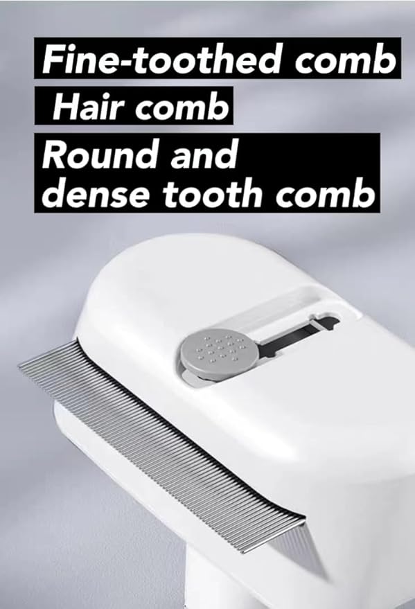 Pet Grooming Comb Set with Tear Stain Remover, High Strength Teeth, Hair Remover Grooming Massage Dual-Sided Comb for Small Dogs, Cats, Puppies (1pcs)