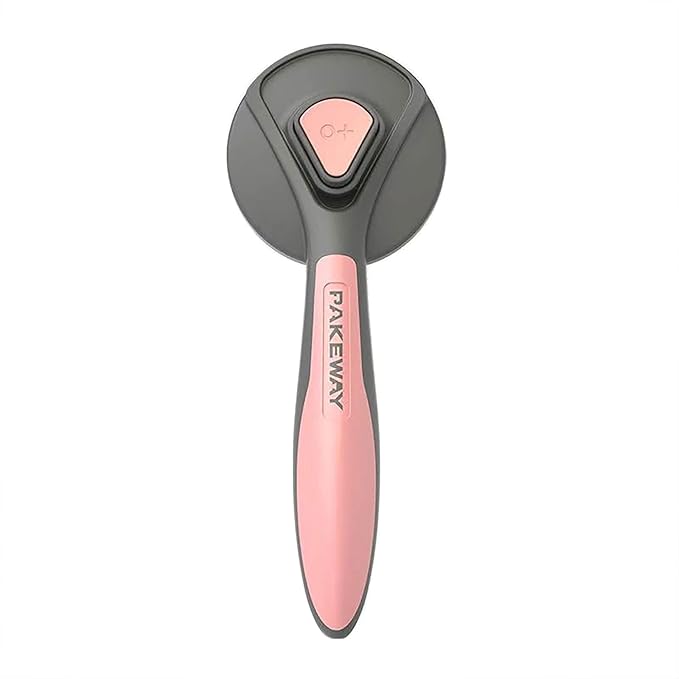 Self Cleaning Brush for Cats Dogs Grooming Brush Slicker Brush Remove Loose Hair Massage Comb Round Beads Bristles Particularly for Furry Pets (PINK) (GZ001)