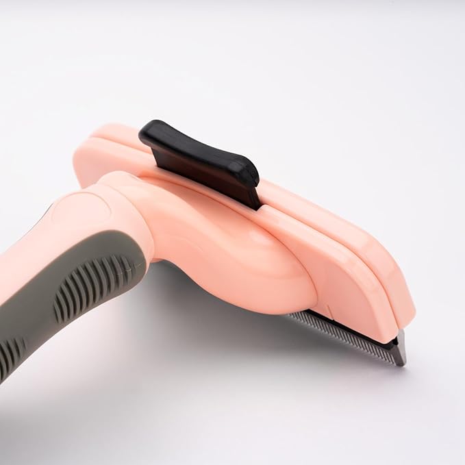 Deshedding Grooming Tool for Dogs and Cats with Fur Release Button for Any Length Fur with Ergonomic Handle