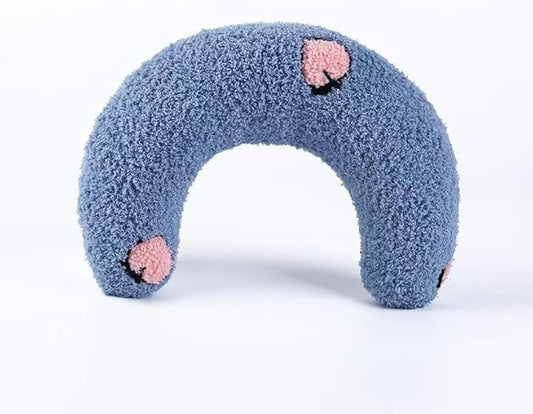 Pet Small Pillows for Small Dogs Cat U-Shaped Puppy Neck Pillow for Indoor Improve Relief Sleeping Machine Washable (Blue)