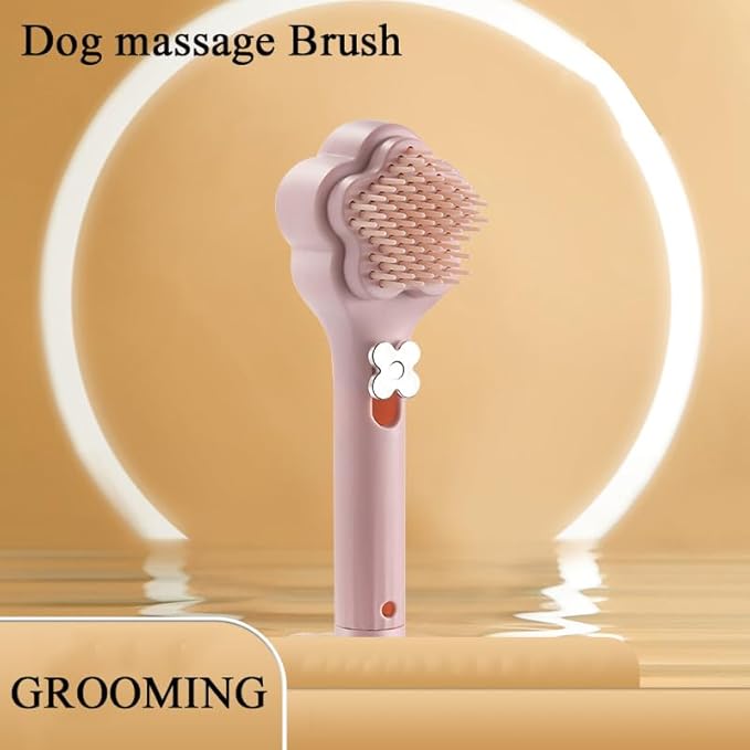Self-Cleaning Soft Fur Brush for puppy – Scalable Gentle Grooming Brush Small Dogs Comb for Chihuahuas, Teddy Dogs, Yorkies, Maltipoos, Shih Tzus (Pink)