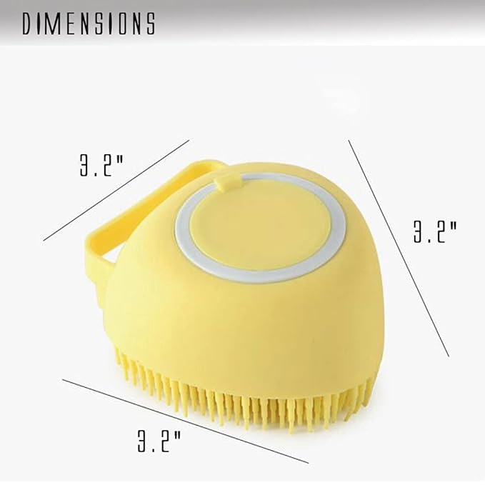 OTAVILEM Body Scrubber with Soap Dispenser for Shower, 3 Pack Silicone Exfoliating Brushes, Soft Body Exfoliator, Bath Loofah for Babies, Kids, Women, Men and Pets, 3 Colors (Heart Shaped)