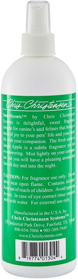 Chris Christensen Smart Scents Jungle Apple Dog Cologne, Groom Like a Professional, Long Lasting, Designer Fragrances, 16 oz