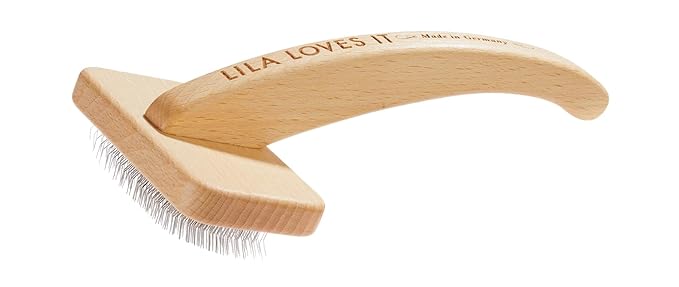 Undercoat brush for dogs - with rounded metal tines, vegan, with beech wood from sustainable forestry, SLICKER BRUSH SMALL by LILA LOVES IT