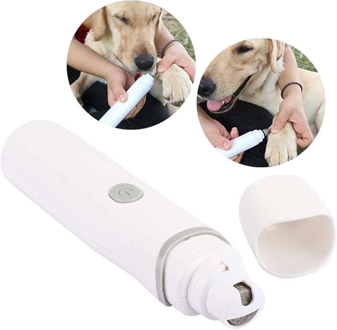 Zerodis Pet Claws Nail Grinder, Electric Battery Operated Pet Nail Trimmer Clippers Portable Dog Grooming Grinding Tool for Pet Dogs Cats (Grey)