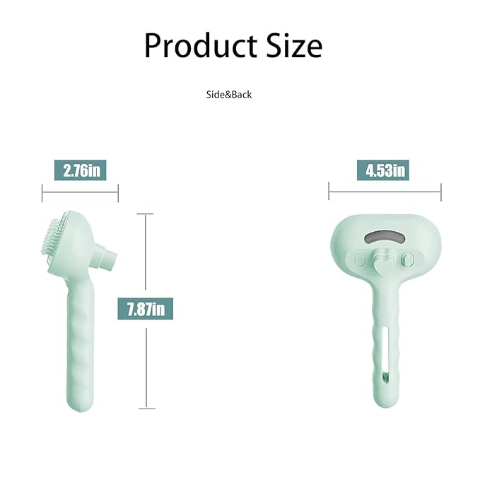 3 - in - 1 Pet Steam Brush for Cats & Dogs - Suitable for All Hair Types! One - Click Spray; Comfortable Massage; Superior Deshedding & Skin Care; Quiet Operation at ≤36dB (Green)