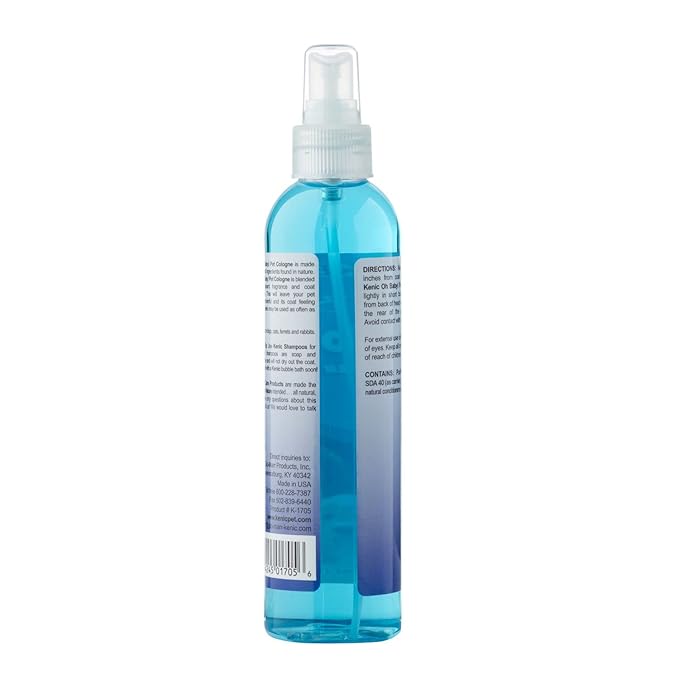 Kenic Oh Baby Pet Cologne – Long-Lasting Baby Powder Scented Dog & Cat Deodorizing Spray – Odor Neutralizing & Coat Refreshing – Made in the USA – 8 oz