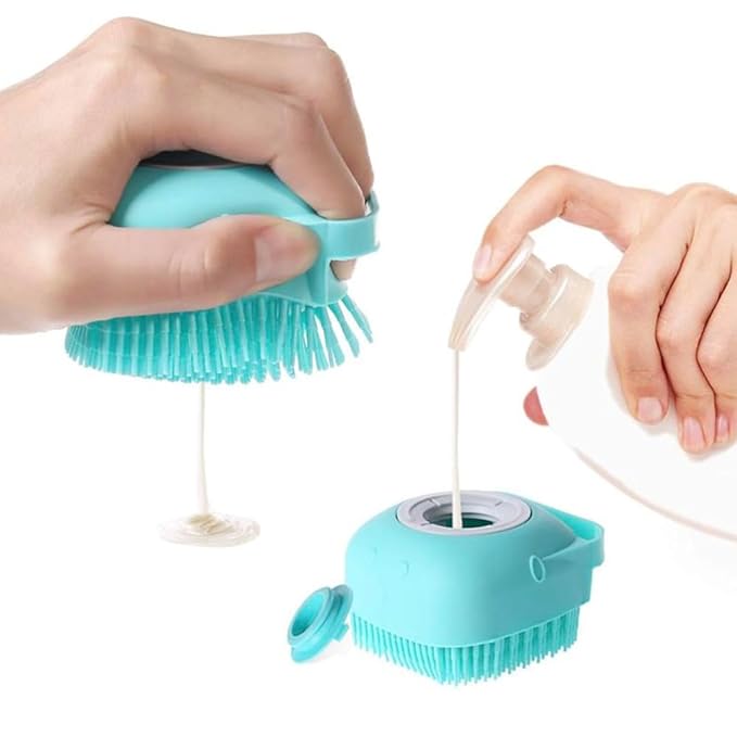 NewTrendOnline Brush Shampoo Dispenser Cat Dog Bath Massage Brush 2 in 1