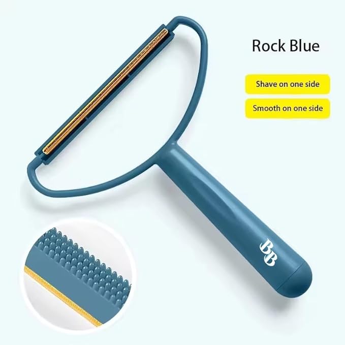 Pet Hair Removal Tool, 2-Sided with Shave and Smooth Surfaces, Large Size, Pet Cleaning Brush for Furniture (Rock Blue)