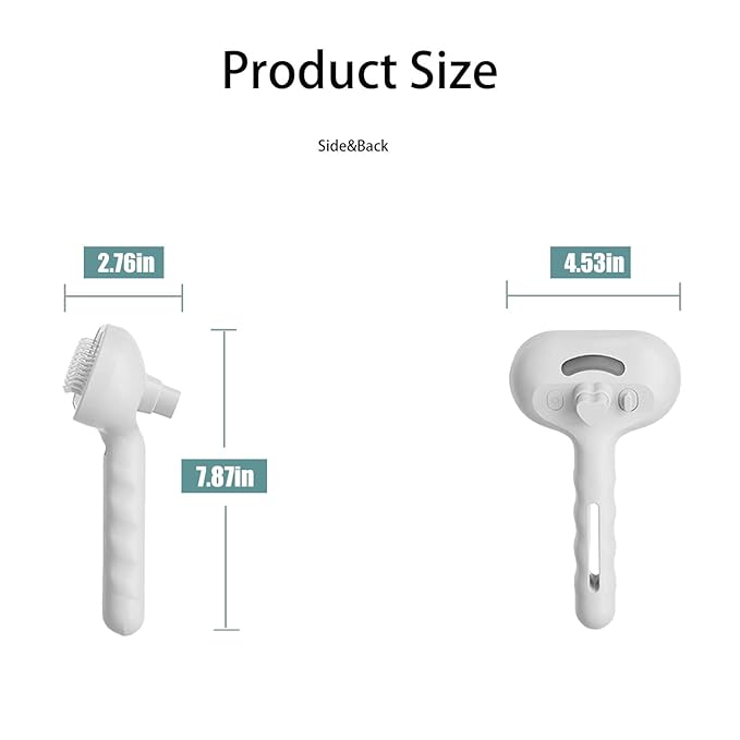 3 - in - 1 Pet Steam Brush for Cats & Dogs - Suitable for All Hair Types! One - Click Spray; Comfortable Massage; Superior Deshedding & Skin Care; Quiet Operation at ≤36dB (White)