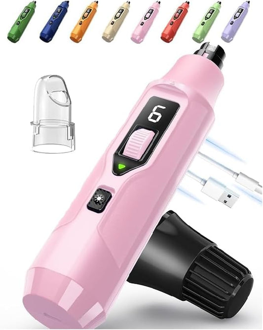 YABIFE 7-Speed Pet Nail Grinder with Light – Heavy Duty, Whisper Quiet Nail Trimmer for Dogs, Cats, Birds & Small Animals – Single-Handed Operation