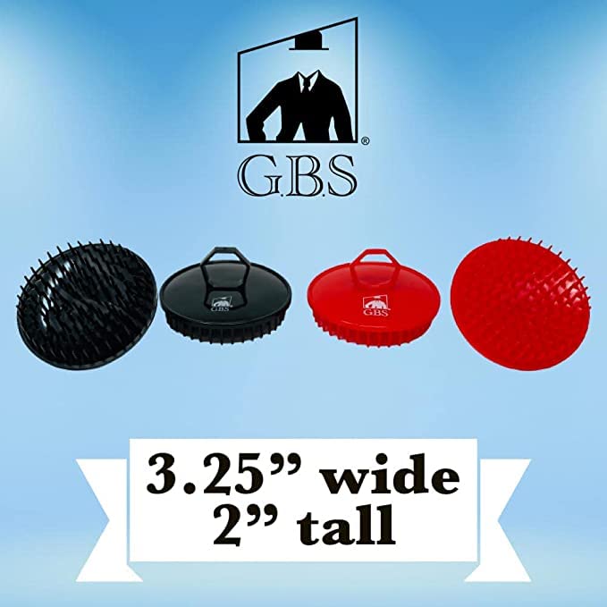 G.B.S Scalp Exfoliator 4 Pack - Shampoo Brush, Scalp Scrubber for Dandruff Removal, Massager & Hair Exfoliator - Red & Black