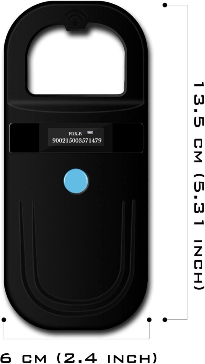 Smoostart Microchip Scanner, 1000 Records Increased Huge Data Storage Upload to PC, Scanning Distance and Speed Increase, Only Compatible with FDX-B/EMID (15/10) Digits Microchips