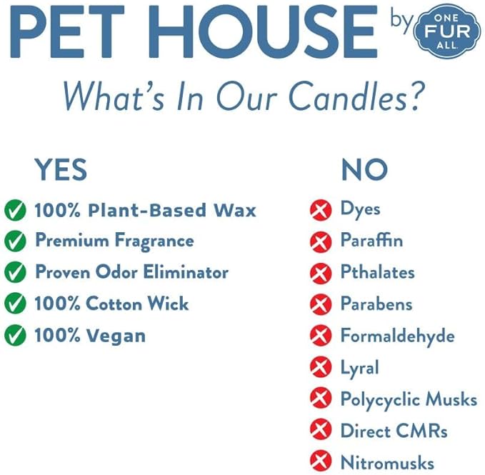 One Fur All Pet House Mini Candles for Pet Odor Made with Natural Soy Wax, Plant Based, Dog and Cat Friendly Scented Candles, Watermelon Mojito Pack of 3