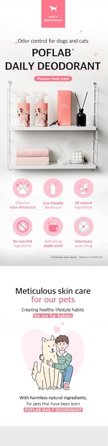 Pet Daily Deodorant - Dog Deodorizer Spray with Apple & Floral Fragrance - Refreshing Cat Deodorizing Cologne Mist with Mango Extract - Odor Eliminator Perfume for Dogs & Cats