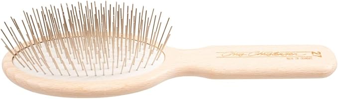 Chris Christensen 27mm Pin Dog Brush, Gold Series, Groom Like a Professional, Gold-Plated Stainless Steel Pins, Perfect for Fragile Coats, 30% More Pins, Ground and Polished Tips