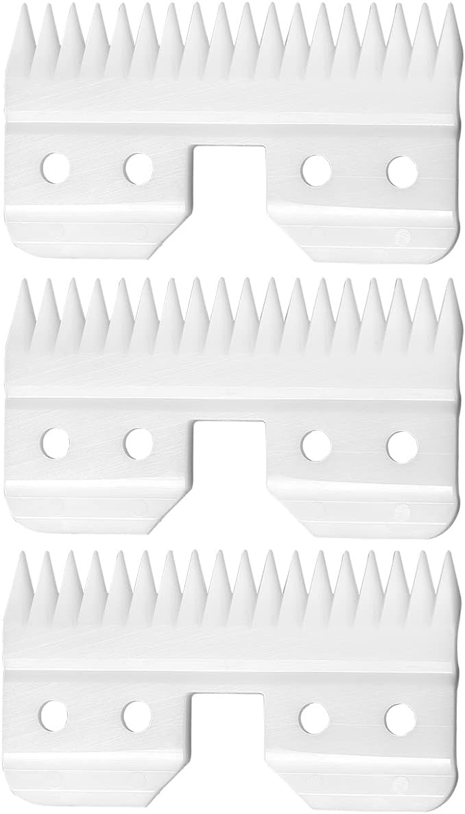 WAHFOX 3pcs Fast Feed Ceramic Blades for Oster Fast Feed Clipper Oster A5 Fast Feed Ceramic Blades Fast Feed Replacement Blade A5 Replacement Blade (3PCS)