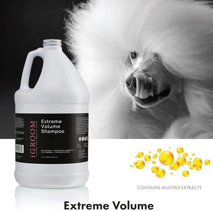 iGroom Extreme Volume Dog Shampoo, Luxury Pet Beauty Care, Adds Body and Volume, Repairs Damage, Made in USA, 16 oz