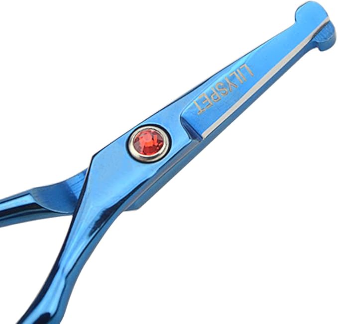 LILYS PET 5.0" Right-Handed Round-Tip Pet Grooming Scissors, Stainless Steel Small Ball Tip for Nose, Ear, Face, Paw Hair for Dogs and Cats