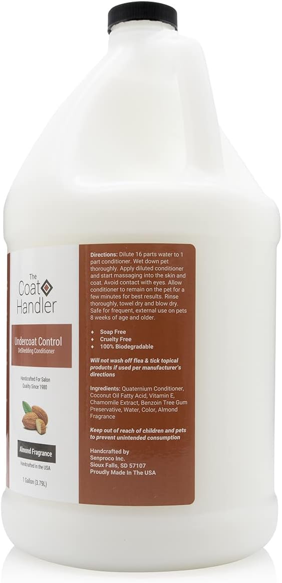 Undercoat Control Deshedding Conditioner, 1 Gallon - Combats and Reduces Shedding, Undercoat Removal, Omega 3 & 6 Rich, Vitamin E Strengthens Hair Follicles, All-Natural Ingredients