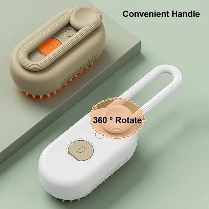 Pet Grooming Steam Brush for Dogs and Cats, Rechargeable, Soft and Comfortable, Suitable for Long/Short Hair (Rose Gold)