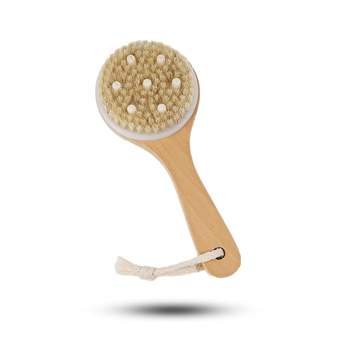 Pet Shampoo Brush Premium Dog Bath Brush Dog Shower Brush Wooden Pet Bath Massage Brush with Massage Points for Dogs and Cats with Short or Long Hair