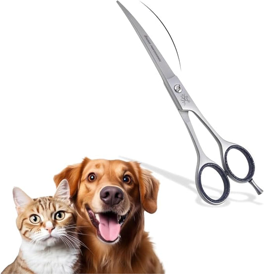 Dog Grooming Scissors 4.5 Curved Shear Perfect for Dog, Cats, and other Pets Face & Paws Trimming