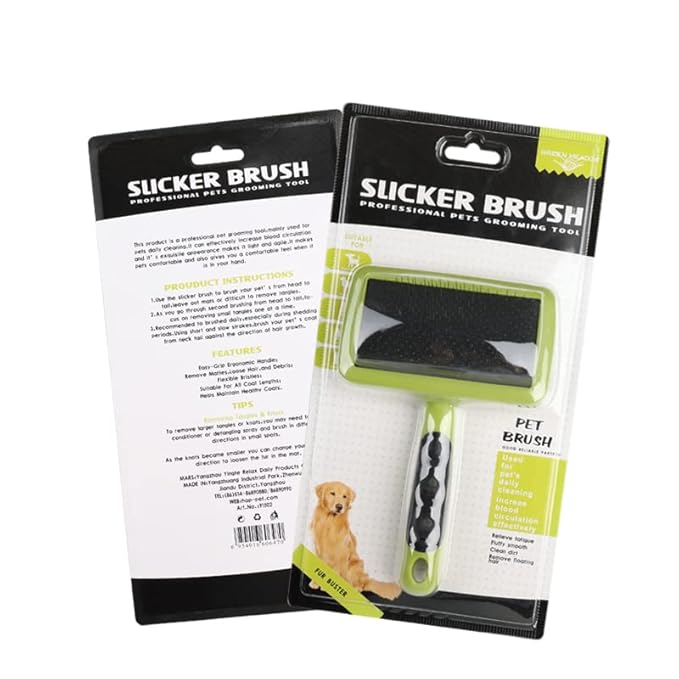 Slicker Brush for Pets. Dogs and Cats. Grooming Tool For Loose and Tangled Fur or Hair . Long Pins Long Hair Grooming Brush (Medium)