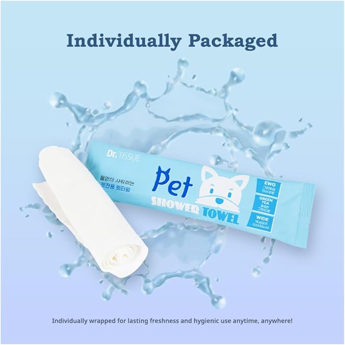 Extra Large Size - 20.5" x 12.6" Pet Wipes | Individually Packaged | Paw Wipes | Hypoallergenic | Grooming | Bathing | Green Tea Scented Deodorizing | Tear Stain | All Purpose Bath Wipes | 5 Count