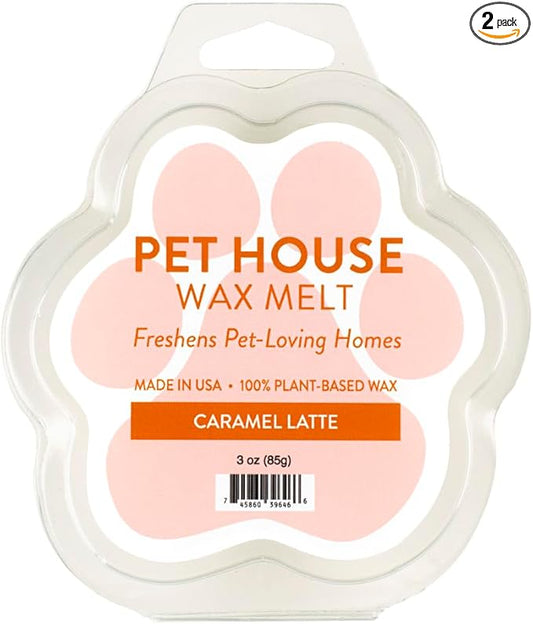 One Fur All Caramel Latte Pet Odor Eliminating Wax Melts - Pack of 2, Long-Lasting Natural Scent
