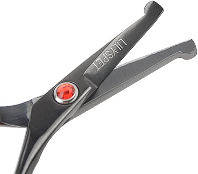 LILYS PET 5.0" Right-Handed Round-Tip Pet Grooming Scissors, Stainless Steel Small Ball Tip for Nose, Ear, Face, Paw Hair for Dogs and Cats