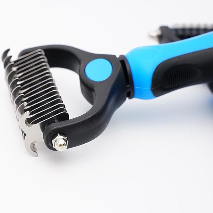 Pet Grooming Brush for Dogs, Cats and Small Animals, Removes Tangles and Knots, Leaves Hair Smooth, Blue