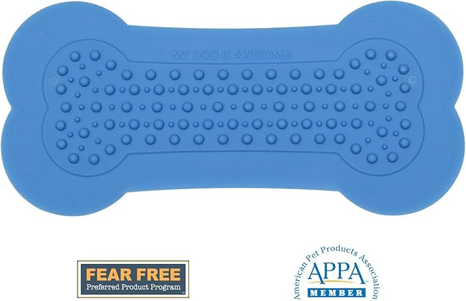Lick Lick Pad Dog Accessories | Pet Shower Attachment | Dog Peanut Butter Lick Pad | Dog Bathing Station | Dog Bathing Supplies | Veterinarian Used | Suction to Wall | Large (Large - 2 Pack, Blue)