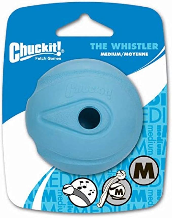 Chuckit! The Whistler Ball Dog Toy, Medium (2.5 Inch Diameter) for Dogs 20-60 lbs, Pack of 1