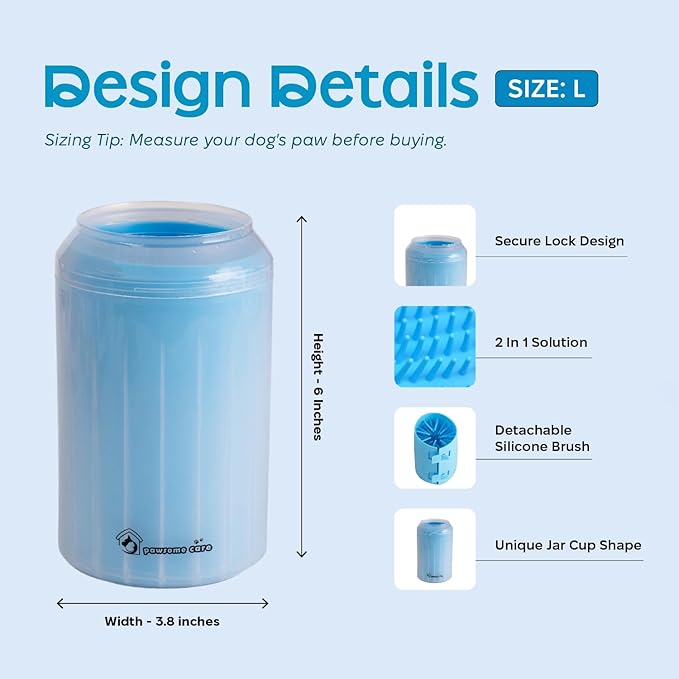 Pet Paw Cleaner & Scrubber For Dogs, Durable, Non-Slip Washer Cup For Large Dogs With Silicone Bristle Brush, Cleanser Cup For Dirt And Mud Removal, Achieve Clean Paws & Feet Faster, Dog Spa Products