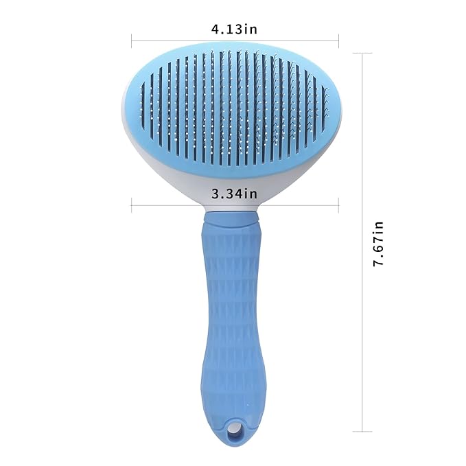 Pet Grooming Brush, Self Cleaning Slicker Brush for Dogs, Cats, Bunnies, Removes Loose Undercoat, Massaging Tool for Long or Short Hair